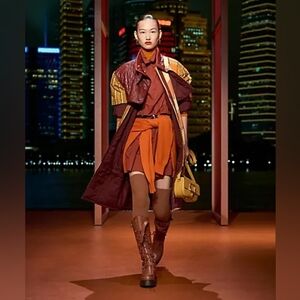 Hermes Short polo dress rouge sépia